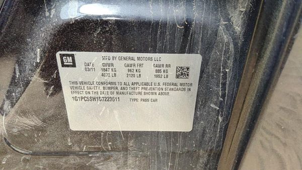 2011 Chevy Cruze Chassis Brain Box Control Module Computer OEM — photo 4
