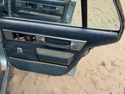 1986-1991 Olds 88 Passenger Right Rear Door Trim Panel With Switches Back Blue