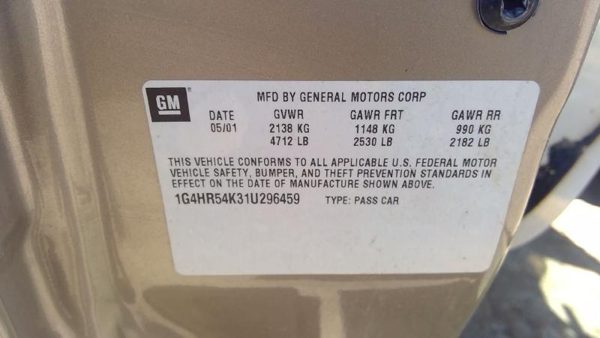 2001 Buick Lesabre Engine Assembly/motor 3.8L Good Runner - On Shelf — photo 4