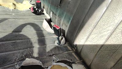 99-07 F250 Super Duty Driver Left Front Seat Belt Buckle Receiver Oem Gray