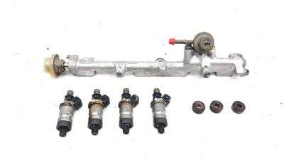 86-91 Acura Integra Complete Fuel Rail With Injectors Set Loaded D16a1 Black Top