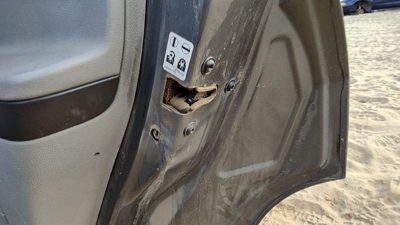 2006-2011 Chevy Hhr Passenger Right Rear Door Latch With Rods/Cables Oem Back
