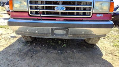 1987-91 Ford F150 Chrome Front Bumper Assembly With Mount Brackets Impact Strip