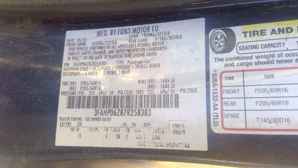 2007 Ford Fusion — vehicle photo 3