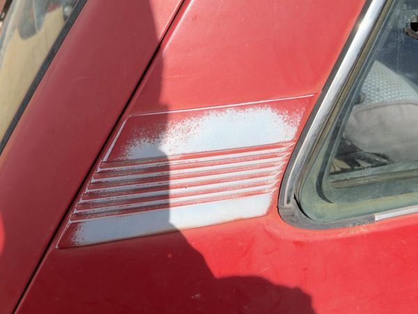 1987-1988 Toyota FX Passenger Right Rear Moulding on Quarter Panel OEM Red — photo 4