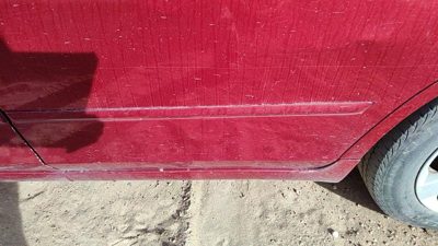 05-06 Nissan Altima Driver Left Rear Moulding From Door Back Trim Strip Red A15