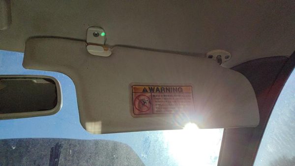 1994-1997 Ford Aspire Passenger Right Sun Visor Oem Gray — photo 3