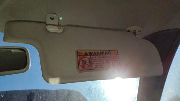 1994-1997 Ford Aspire Passenger Right Sun Visor Oem Gray — photo 4