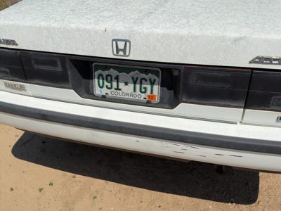 86-89 Accord Lx License Plate Trim Surround Panel Tail Trunk Finish Sedan White