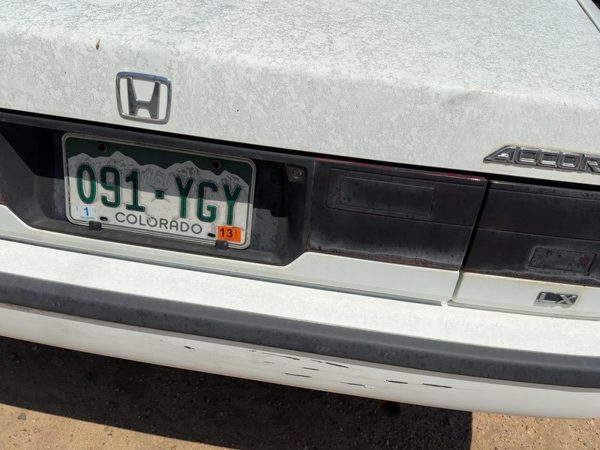 86-89 Accord Lx License Plate Trim Surround Panel Tail Trunk Finish Sedan White — photo 3