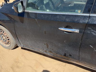 2014 Nissan Sentra Front Door LH Super Black KH3