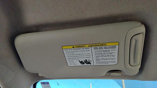 2016-2019 Nissan Versa Driver Left Sun Visor Oem Charcoal G 964019Mb1a — photo 2