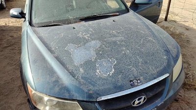 2006 Hyundai Sonata Hood Blue Hail 664000A000