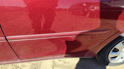 02-06 Camry Driver Left Rear Moulding From Door Back Trim Strip Salsa Red 3Q3