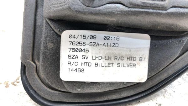 2009-2015 Honda Pilot Driver Left Side Mirror Door Mounted Oem Power Silver Si — photo 7