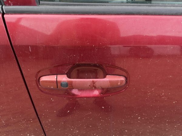 04-05 Prius Passenger Right Front Outside Door Handle Smart Key Salsa Red 3Q3 — photo 4