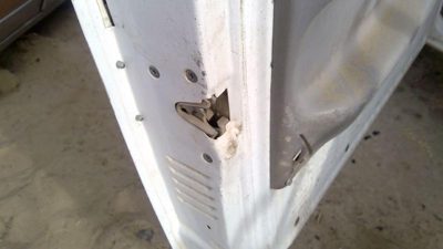 92-97 Ford F450 Driver Left Front Door Latch With Rods/Cables Oem