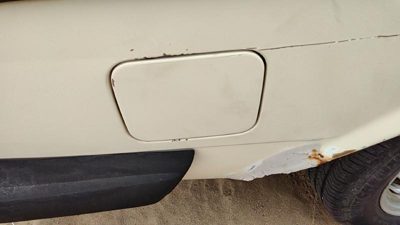 1979-1985 Mercedes 300Td Fuel Tank Door With Hinge Gas Lid Oem Filler White