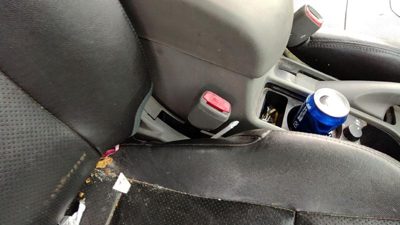 07-10 Nissan Sentra Passenger Right Front Seat Belt Buckle Receiver Charcoal W