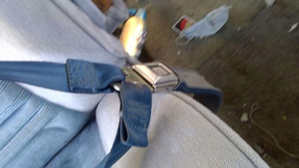 1987-1989 Chevy G20 Van Passenger Right Front Seat Belt Buckle Receiver Oem Blue — photo 7