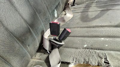 97-01 F250 Super Duty Passenger Right Front Seat Belt Buckle Receiver Oem Gray