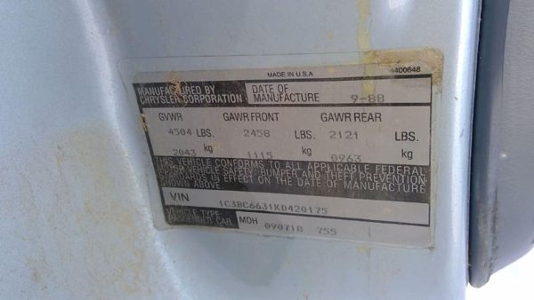 1989 Chrysler New — vehicle photo 5