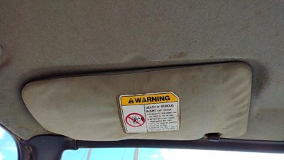 96-98 Suzuki Sidekick Driver Left Sun Visor Oem Gray Gri