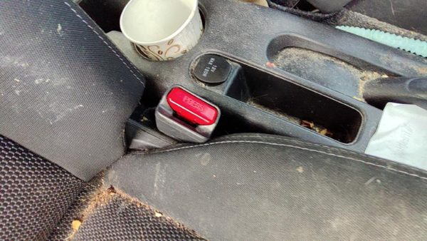 16-19 Nissan Versa Passenger Right Front Seat Belt Buckle Receiver Charcoal G — photo 3