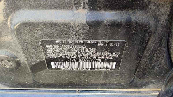 2016 Subaru Wrx Quarter Panel LH — photo 5