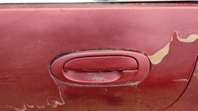 1997 Ford Escort Driver Left Rear Outside Door Handle Oem Back Red