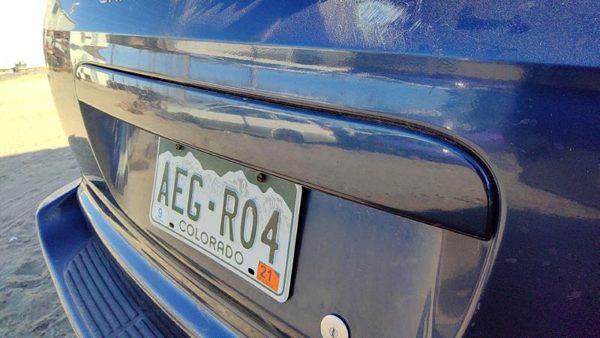 01-07 Dodge Caravan License Plate Trim Surround Panel Oem Tail Trunk Finish Blue — photo 4