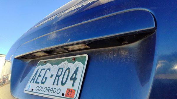 01-07 Dodge Caravan License Plate Trim Surround Panel Oem Tail Trunk Finish Blue — photo 5
