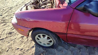 1994-1997 Ford Aspire Driver Left Front Fender Oem E5 Red Hail F4bz16005a