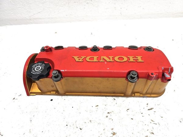 96-00 Honda Civic Hx D16Y5 Valve Cover Sohc Painted Red Gold With Oil Cap 1.6L — photo 1