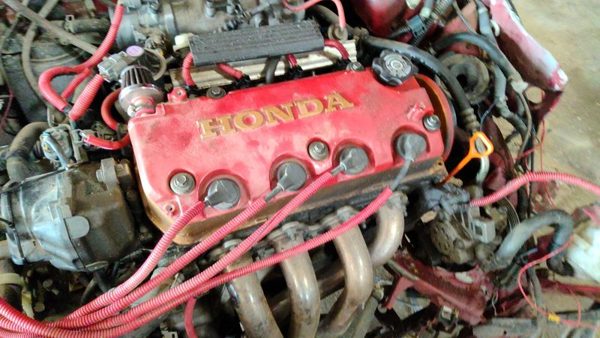 96-00 Honda Civic Hx D16Y5 Valve Cover Sohc Painted Red Gold With Oil Cap 1.6L — photo 4