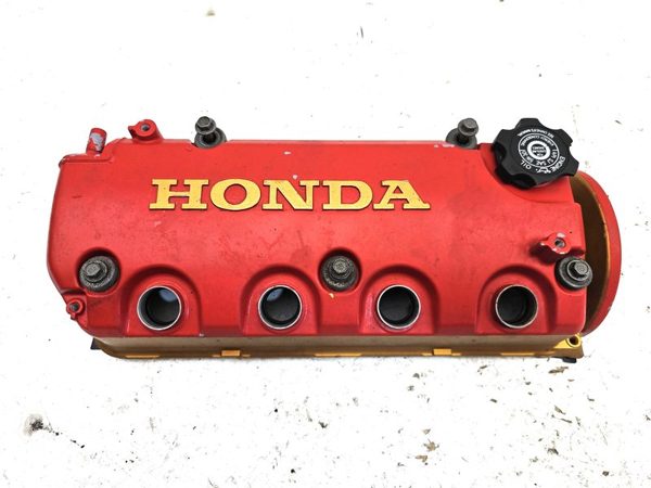 96-00 Honda Civic Hx D16Y5 Valve Cover Sohc Painted Red Gold With Oil Cap 1.6L — photo 2