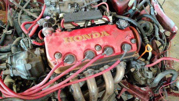 96-00 Honda Civic Hx D16Y5 Valve Cover Sohc Painted Red Gold With Oil Cap 1.6L — photo 3