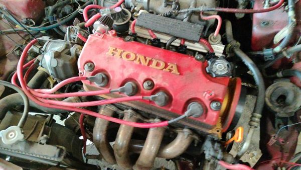 96-00 Honda Civic Hx D16Y5 Valve Cover Sohc Painted Red Gold With Oil Cap 1.6L — photo 8