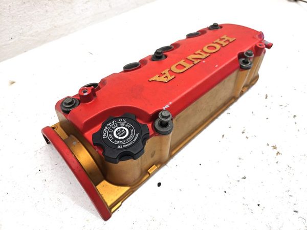 96-00 Honda Civic Hx D16Y5 Valve Cover Sohc Painted Red Gold With Oil Cap 1.6L — photo 12