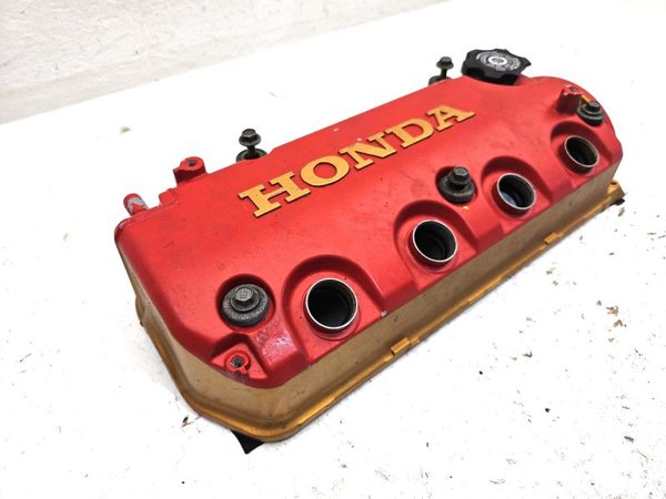 96-00 Honda Civic Hx D16Y5 Valve Cover Sohc Painted Red Gold With Oil Cap 1.6L — photo 9