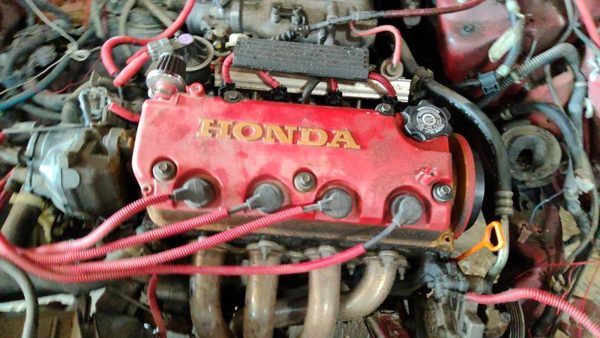 96-00 Honda Civic Hx D16Y5 Valve Cover Sohc Painted Red Gold With Oil Cap 1.6L — photo 7