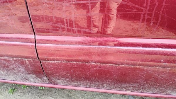 02 Chevy Venture Driver Left Rear Moulding From Door Oem Back Trim Strip Red 72U — photo 2