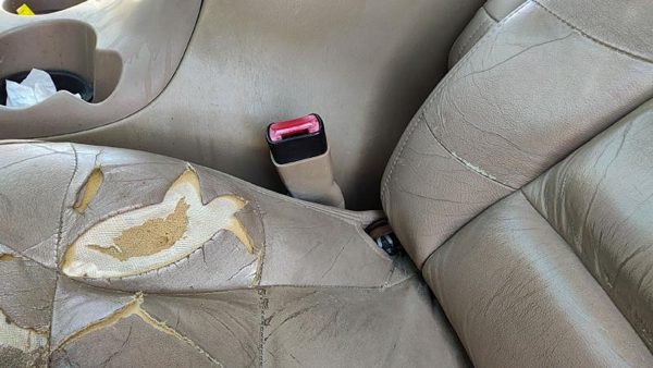 98-99 Lincoln Navigator Driver Left Front Seat Belt Buckle Receiver Oem Tan Kx — photo 4