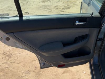 06-07 Accord Driver Left Rear Door Trim Panel With Switches Back Sedan Gray