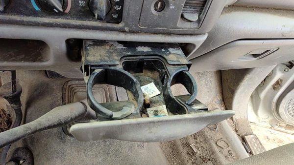 00-02 Ford F250 Super Duty Slide Out Dash Mounted Cup Holder Assembly Oem Gray — photo 1