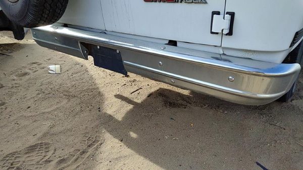 1978-1996 Gmc Van 3500 Chrome Rear Bumper Assembly With Mount Brackets Oem Back — photo 1