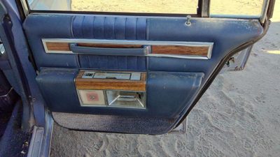 1984 Deville Sedan Passenger Right Rear Door Trim Panel With Switches Back Blue