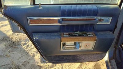 1984 Deville Sedan Driver Left Rear Door Trim Panel With Switches Back Blue