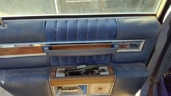 1984 Deville Sedan Driver Left Rear Door Trim Panel With Switches Back Blue — photo 6