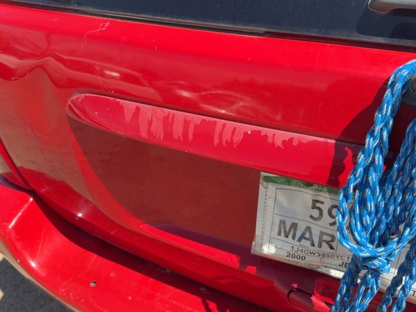 1999-2004 Grand Cherokee License Plate Trim Tail Trunk Finish Flame Red Pr4 — photo 5
